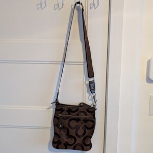 Coach Dark Brown Signature Crossbody Bag